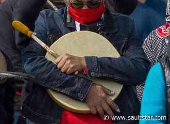 Mi'kmaq supporters march