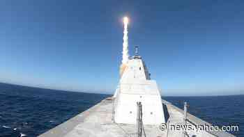See the US Navy’s stealth destroyer conduct its first missile test