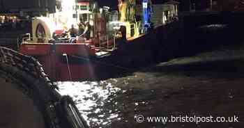 Landing craft beached on Weston-super-Mare slipway