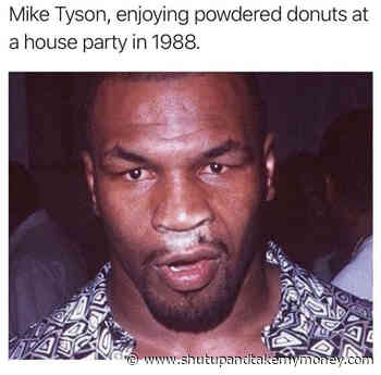 Mike Tyson Enjoying Powdered Donuts At A House Party In 1988 – Meme