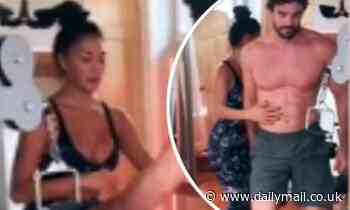 Nicole Scherzinger wows in a busty crop top as she performs a steamy salsa with shirtless Thom Evans