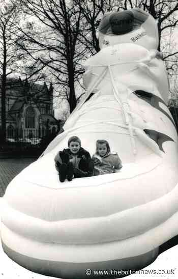 Reebok produced giant trainer for Bolton launch of The Pump - The Bolton News