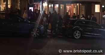 Footage shows crowds on Bristol street after curfew