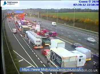 M25 traffic delays in Hertfordshire and Essex