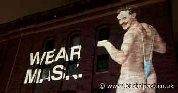 Borat projection appears in Bristol Harbourside