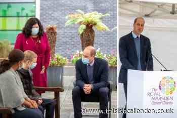 Pictures show Prince William at The Royal Marsden in Sutton