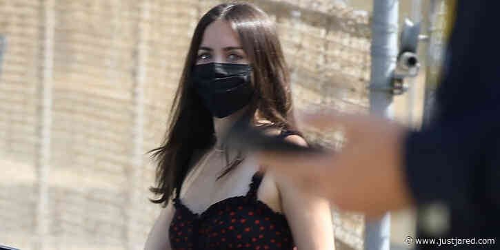 Ana de Armas Coordinates Her Face Mask With Her Red Polka Dot Dress