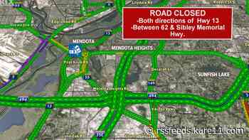 Jackknifed semi closes Hwy 13 near MSP Airport