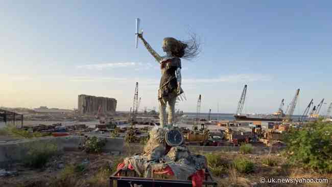 Lebanese Artist Creates Sculpture Out of Rubble From Beirut Blast