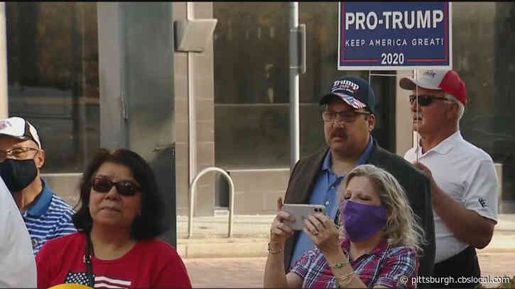 Supporters Of Amy Coney Barrett Gather In Downtown Pittsburgh