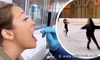 Myleene Klass gets a Covid test as she is joined by her two daughters for Dancing On Ice training