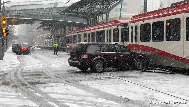SUV and CTrain collide in downtown core, section of 4th Street S.W. closed