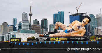 A giant inflatable Borat has taken over the Toronto waterfront - blogTO