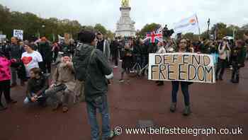 Police make arrests at anti-lockdown protest in central London