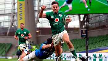 Hugo Keenan scores debut double as Ireland earn bonus point win over Italy to take Six Nations title bid into final game