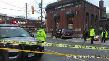 Woman struck and killed after van mounts sidewalk in Toronto's west end