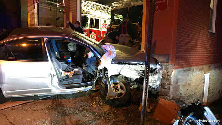 Driver, Passenger Transported To Hospital After Vehicle Crashes Into Pittsburgh Fire Station