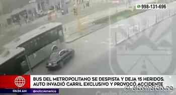 San Martín de Porres: auto invade carril del Metropolitano y provoca accidente - El Comercio Perú