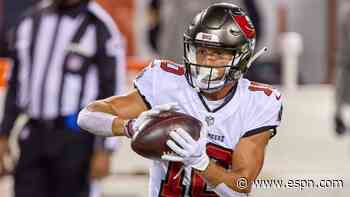 Bucs' Tom Brady drops a dime to Scotty Miller for his third TD of first half