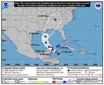 Tropical Storm Zeta forms with sights set on Gulf Coast, could be a hurricane by late Monday