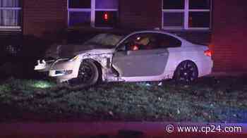 Toronto police searching for driver after car crashes into school - CP24 Toronto's Breaking News