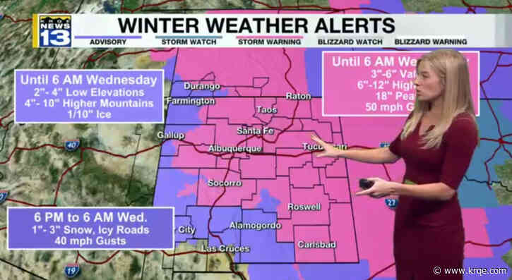 Snow comes down in northern New Mexico, Winter Storm Warning in effect