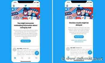 Twitter adds banners to combat misinformation about voting by mail and election results