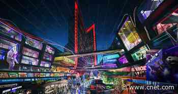 Atari video game hotel concept art teases futuristic cyberpunk theme     - CNET