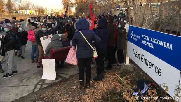 Alberta hospital workers walk out to protest job cuts amid COVID-19, AHS calls strike 'illegal'