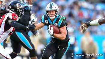 Panthers' McCaffrey practices but iffy for Falcons