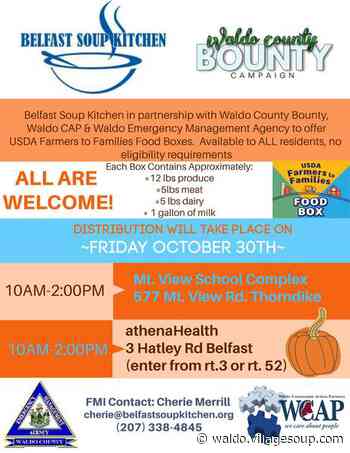 Residents can pick up USDA food boxes Oct. 30 - Waldo VillageSoup - Republican Journal