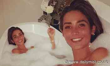 Frankie Bridge shares snap of herself in a bubble bath... After revealing husband wants no more kids