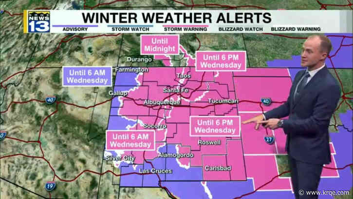 New Mexico sees winter weather, record cold temperatures
