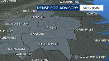 Dense Fog Advisory issued for Tuesday morning