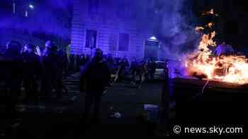 Coronavirus: Flares, grenades and tear gas thrown as Rome's anti-lockdown protests continue - Sky News