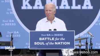 Biden campaigns in Atlanta, notes how remarkable it is that Democrats are competitive in Georgia
