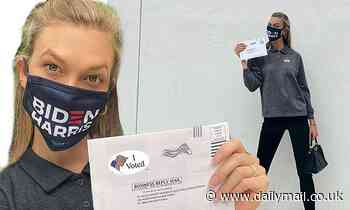 Karlie Kloss wears a Biden/Harris mask to vote early despite being Jared Kushner's sister-in-law