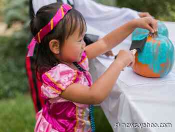 My son can't eat most Halloween candy, so I'm putting out a teal pumpkin for him and the millions of other kids with food allergies