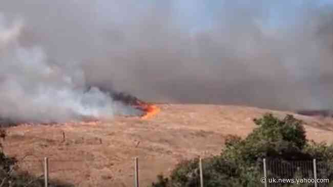 Blue Ridge Fire Nears Highway in Chino Hills, California