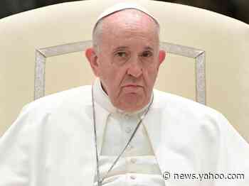 Pope Francis avoided wearing a mask on Wednesday, and blamed 'this lady COVID' for why he had to social distance