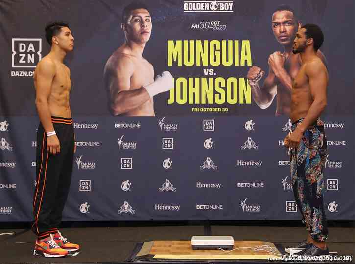 Jaime Munguía 159.8 vs. Tureano Johnson 159.6 – DAZN Weigh In Results