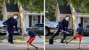 Michael Myers Has Halloween Dance-Off With Neighbor Kid