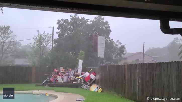 Louisiana Shed Takes Flight as Hurricane Zeta Hits