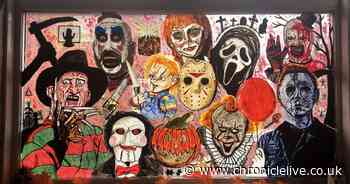 Student paints Halloween window with 18 film references - can you name them?
