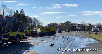 Two killed in head-on crash between car, dump truck in Lindström, Minn.