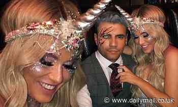 Vicky Pattison dons a bejewelled unicorn headpiece in a Halloween snap with her beau Ercan Ramadan