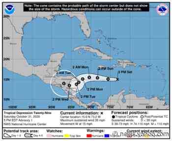 A new tropical depression formed in the Caribbean. It could become Tropical Storm Eta