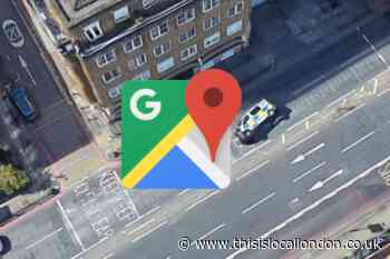 Google Maps shows police van crash in London