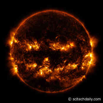 NASA’s Solar Dynamics Observatory “Flaming Jack-o’-Lantern” Sun for Halloween