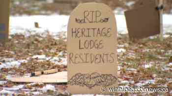 Tombstones placed outside Manitoba premier’s house to protest COVID-19 response